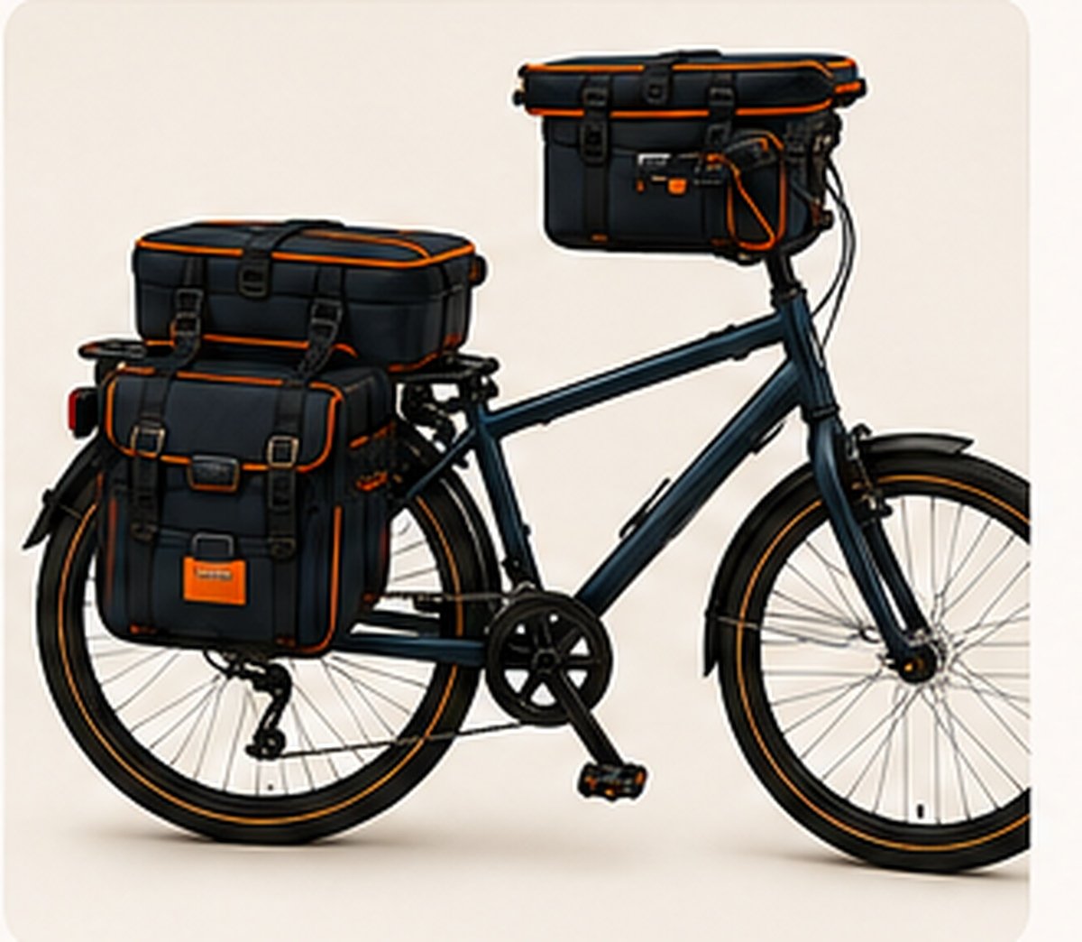 Kit vélo MyKitGo avec deux sacoches latérales et une pochette supérieure